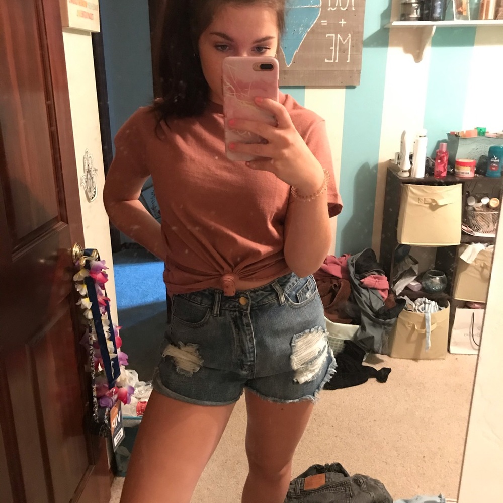 shein highwaisted denim shorts